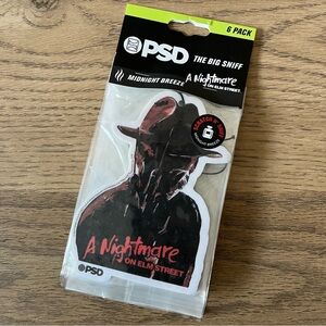 PSD Nightmare On Elm Street Air Car Freshener 6-Pack Freddy Kruger Big Sniff NEW